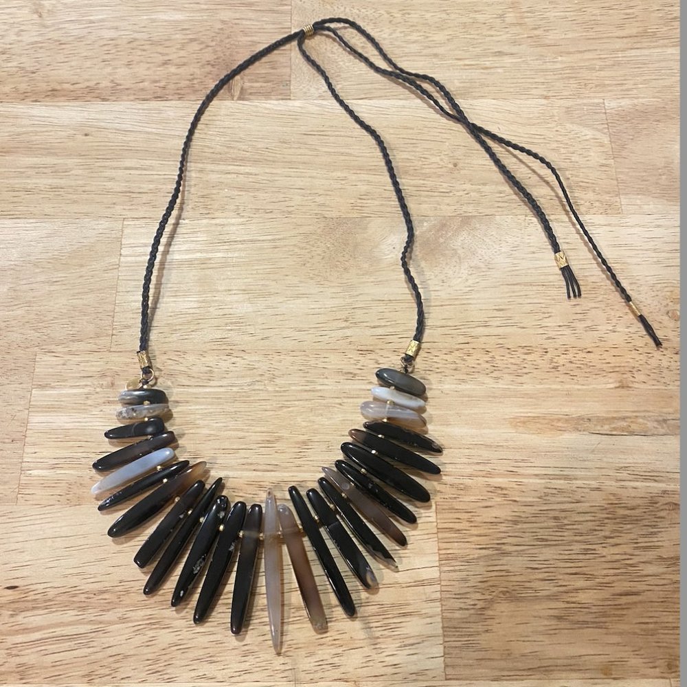 Chan Luu Semi Precious Adjustable Bib Necklace